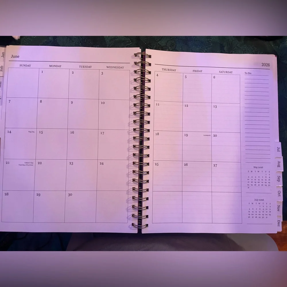 Hardcover Large 2026 Organizational Planner, Beautiful Red Gold Foil Floral